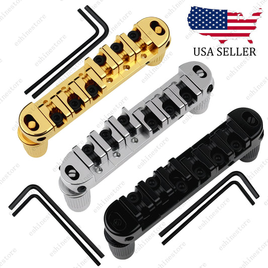 Adjustable Tune-O-Matic Roller Saddle Bridge Threaded Posts For Les Paul SG ES