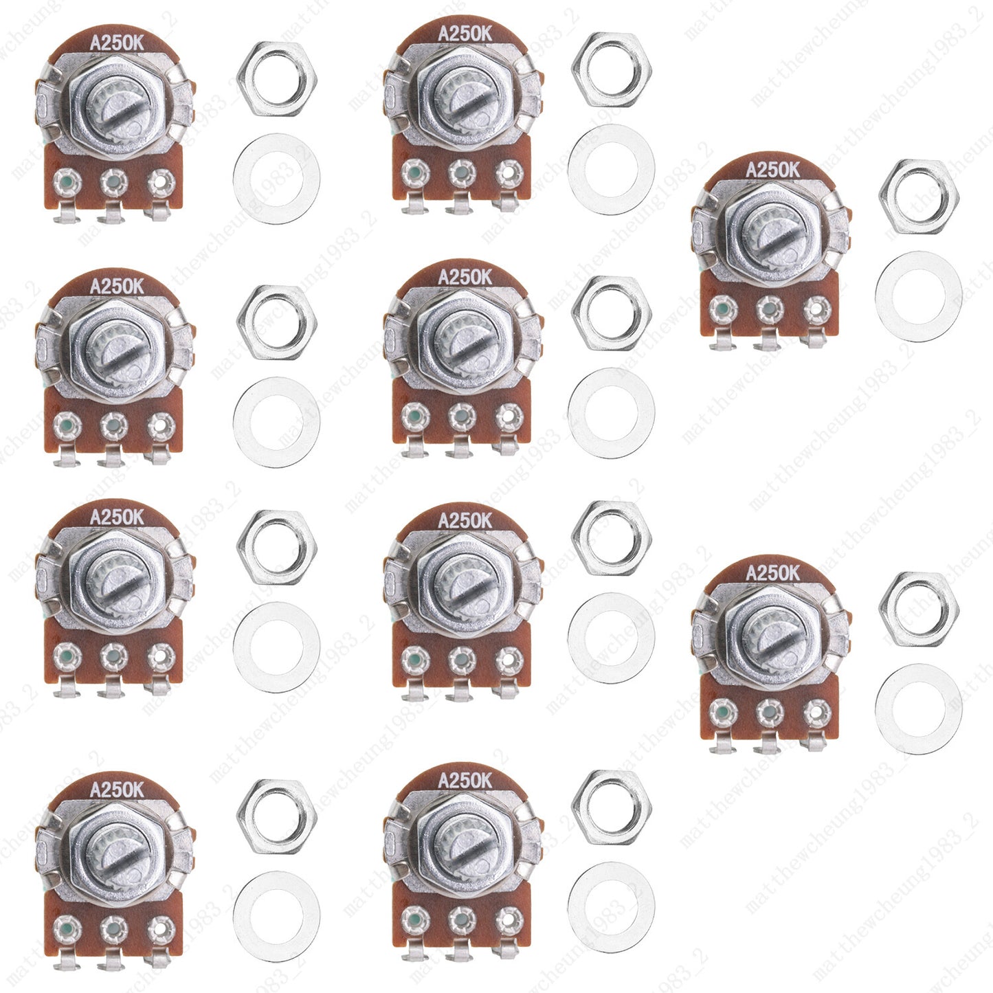 1/3/5/10X Mini Potentiometer Long 18mm A/B 250k/500k Volume Tone Taper Pot