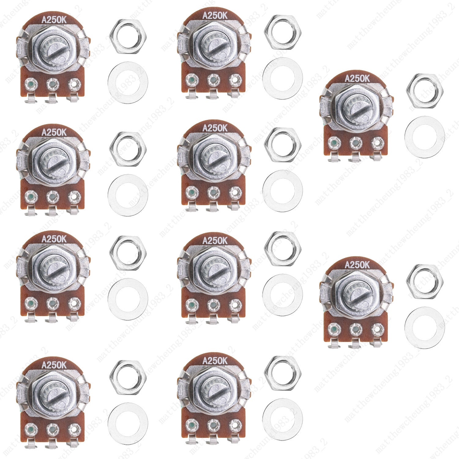 1/3/5/10X Mini Potentiometer Long 18mm A/B 250k/500k Volume Tone Taper Pot