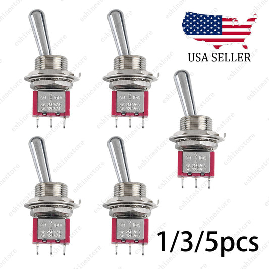 1/3/5 x Guitar/AMP 3Pin 3-Way (ON)-OFF-ON Momentary Fat Bat Toggle Switch Sealed