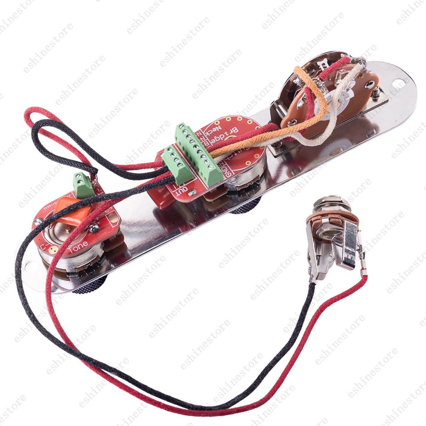 Solderless Brass shaft Pots Control Plate 3-Way Switch Wiring Harness for Tele