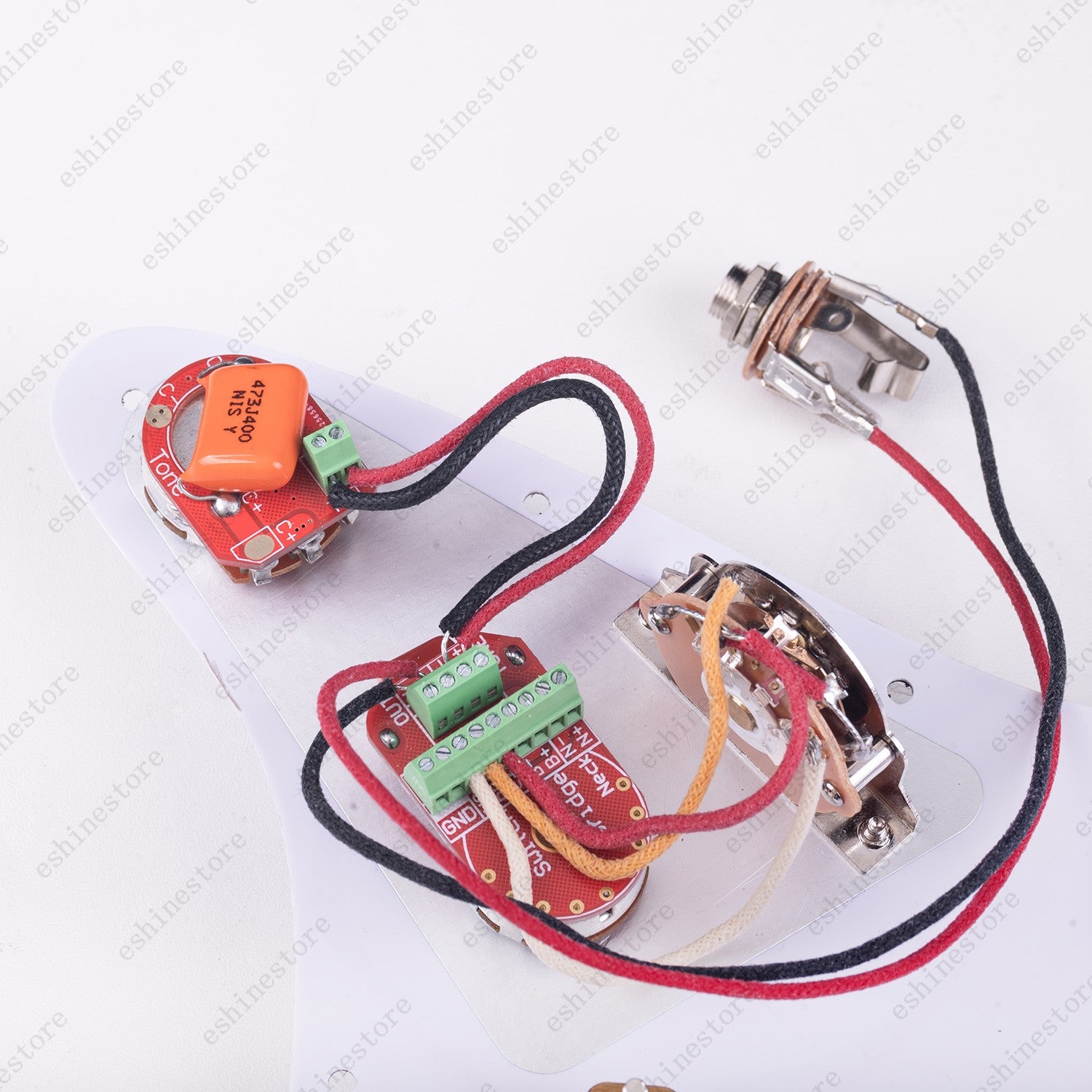 Solderless HH Wiring Harness Brass shaft Pots w/ 3-Way Switch for Stratocaster
