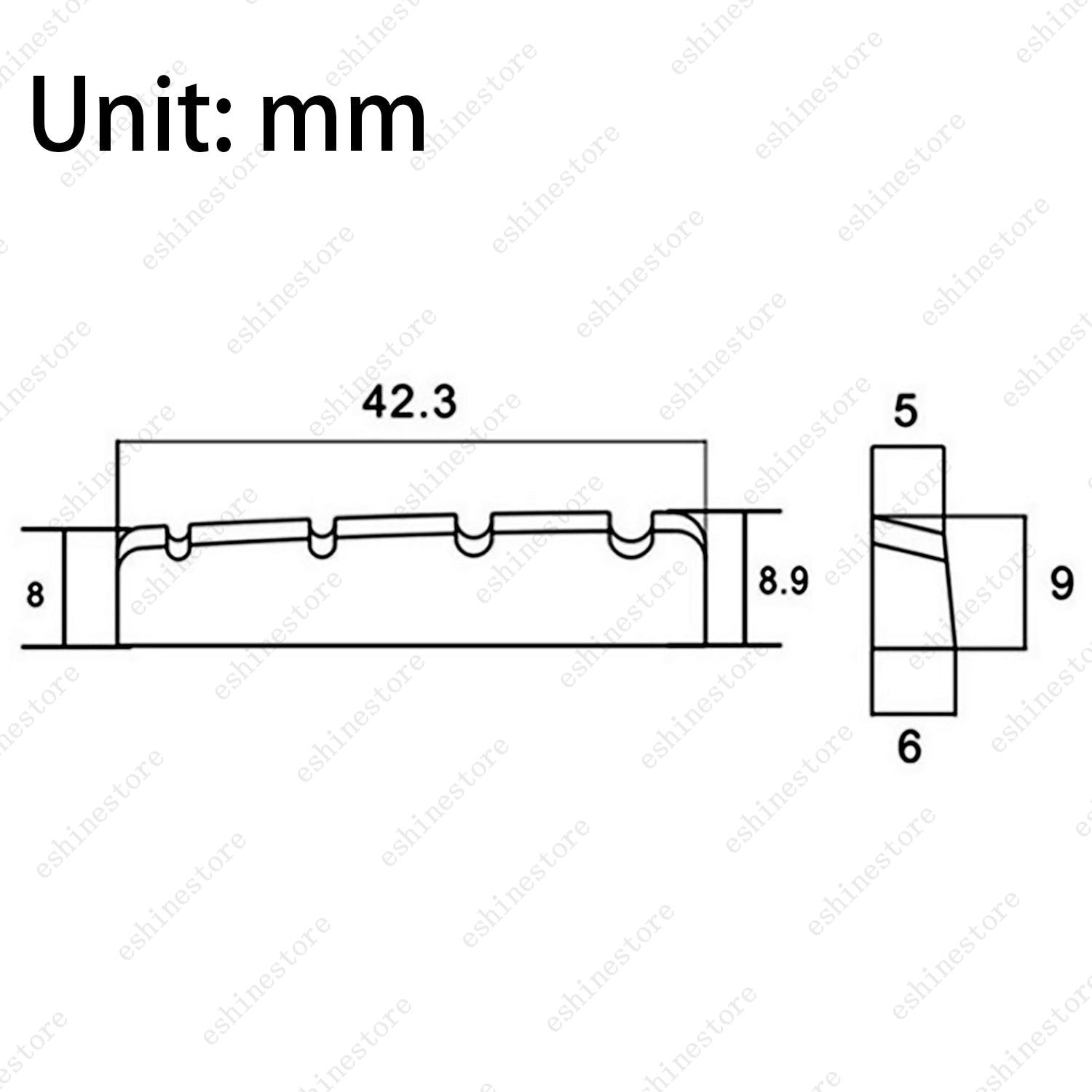 1PC 4 String 42.3x8x8.9MM Pre-Slotted Brass Nut For Electric Bass Guitar