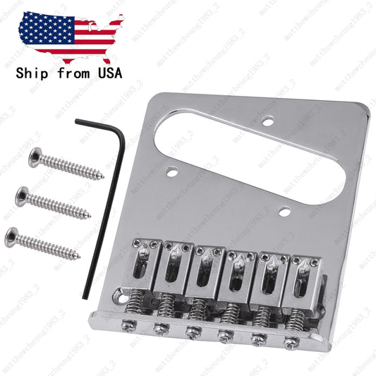 6-Saddle Modern Tele Bridge Assembly For Fender Telecaster Style Electric Guitar