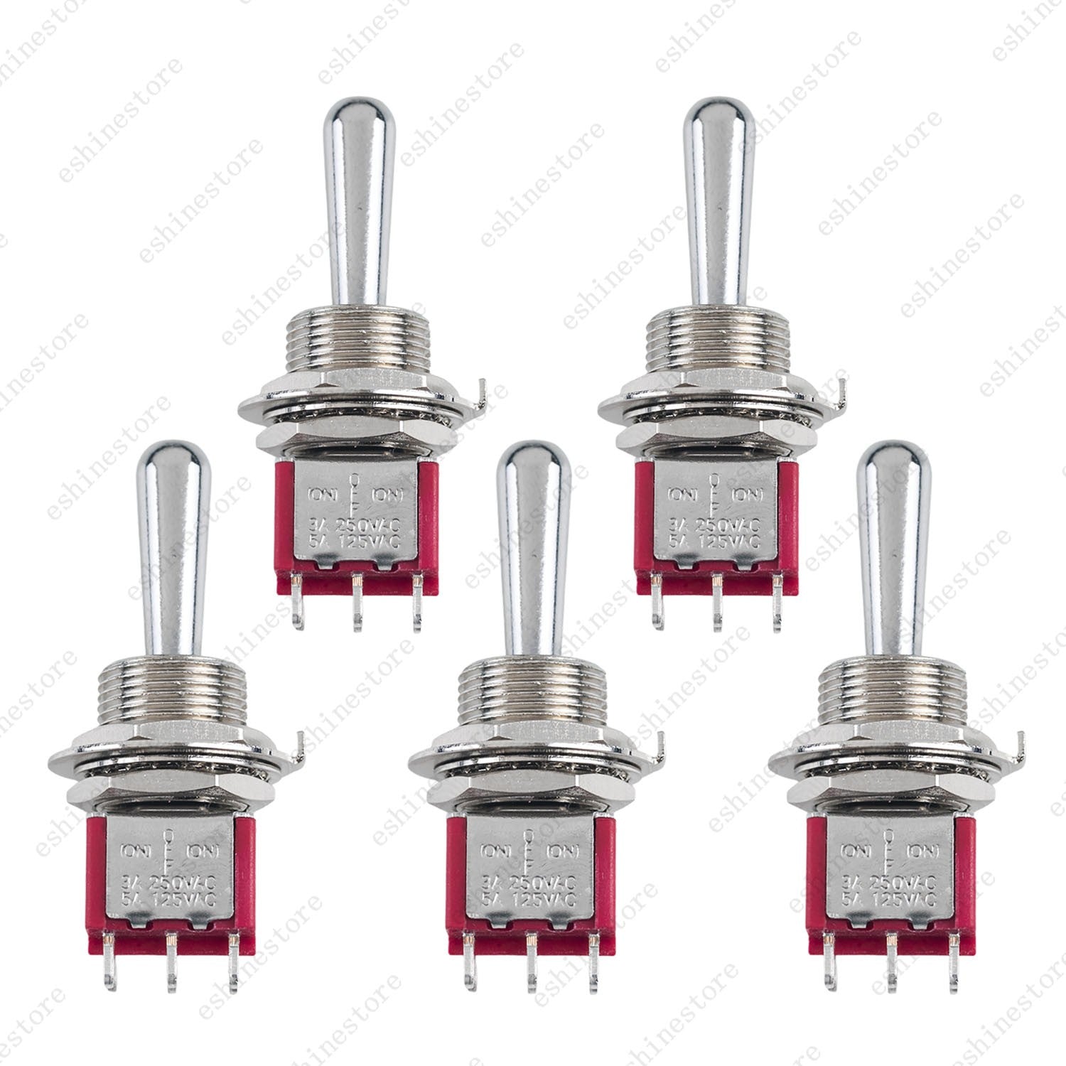 1/3/5 x Guitar 6Pin 3-Way (ON)-OFF-(ON) Momentary Fat Bat Toggle Switch Sealed