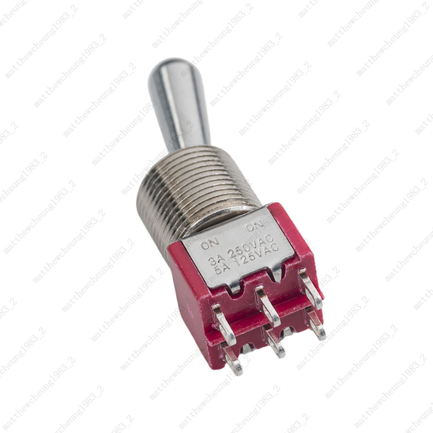 1/3/5 x Red Guitar/AMP Fat Bat Toggle Switch DPDT 6Pin 2-Position ON-ON Sealed