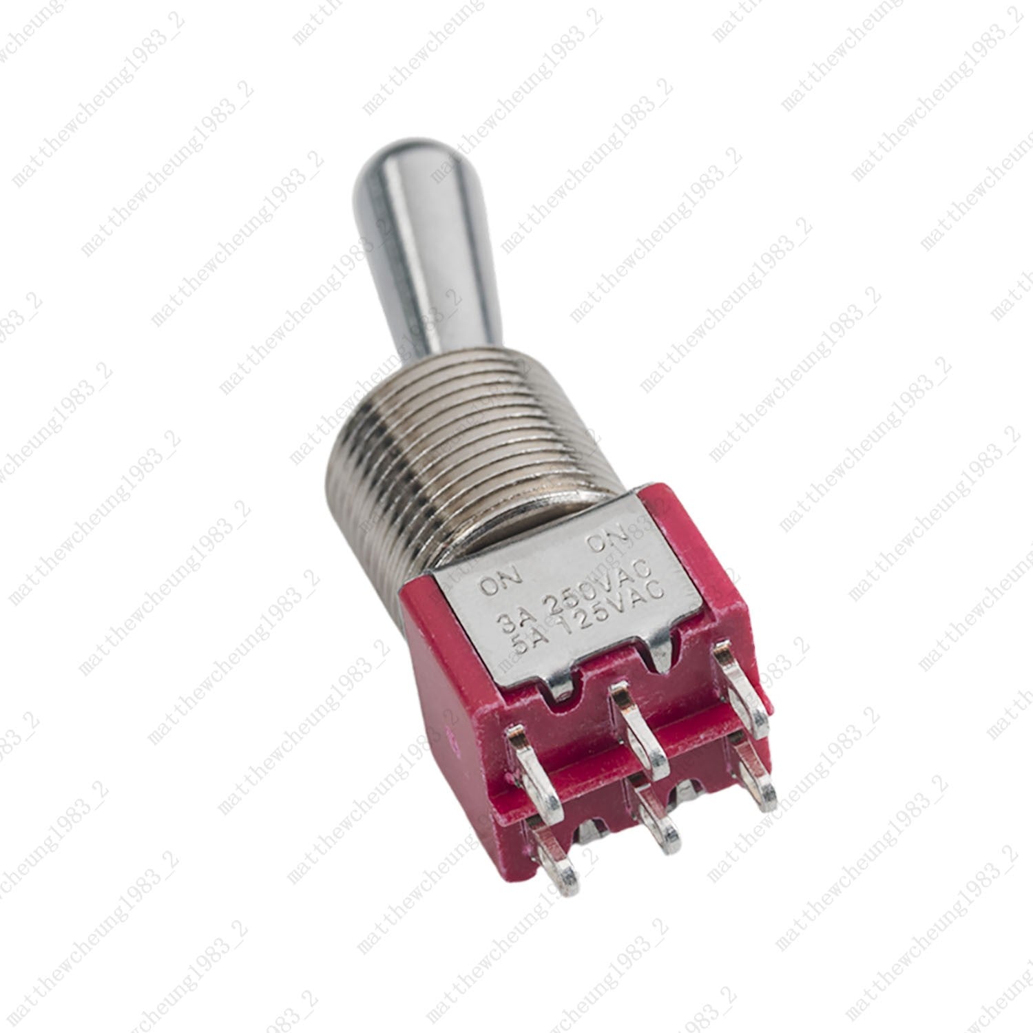 1/3/5 x Red Guitar/AMP Fat Bat Toggle Switch DPDT 6Pin 2-Position ON-ON Sealed