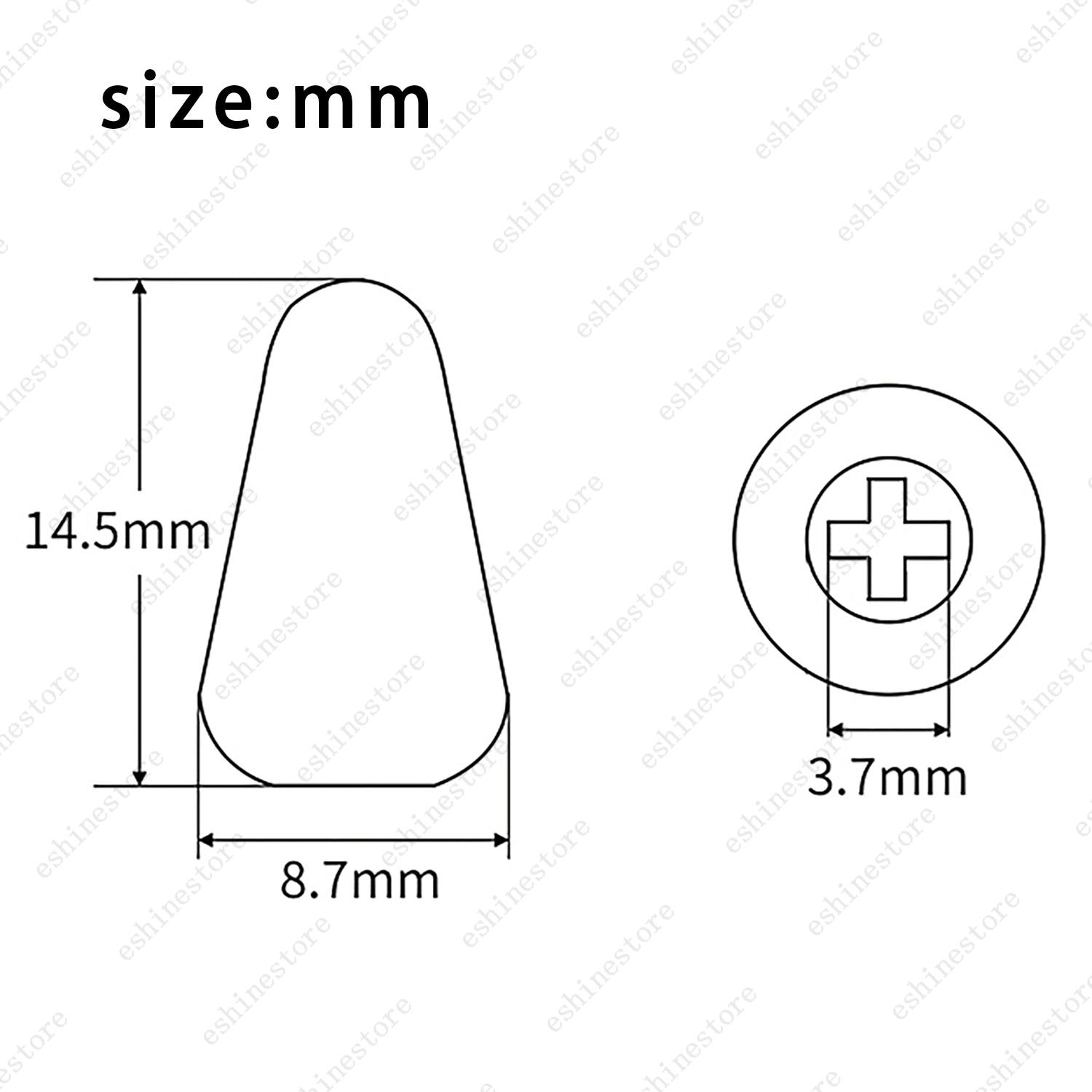 2Pcs 5 Way Pickup Switch Tip Metal Plastic Switch Cap Switch Knob for Strat Tele