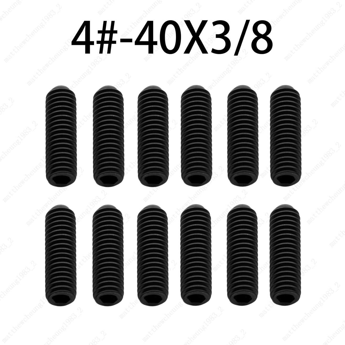 12x US #4-40 (1/4-1/2) Bridge Saddle Height Adjustment Screws-Alloy Steel BLACK
