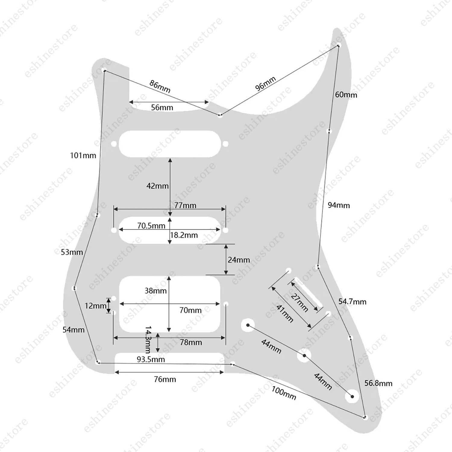 11-Hole HSS Pickguard w/ Screw For US MIM Fender Modern/Player (3-Screw Hum)
