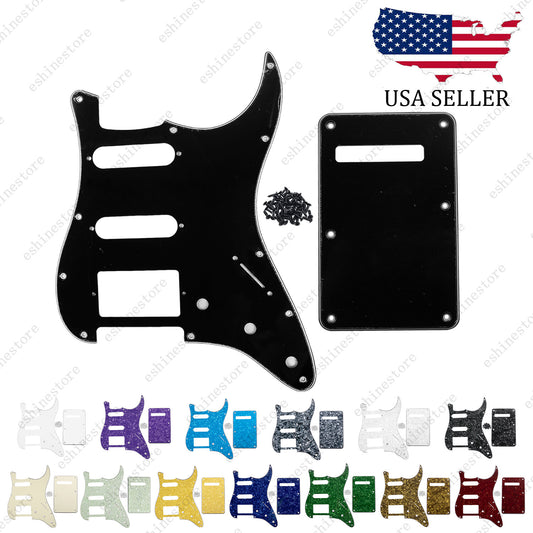 11 Hole SSH 3 Ply Guitar Pickguard & Back Plate For USA MIM FENDER Strat