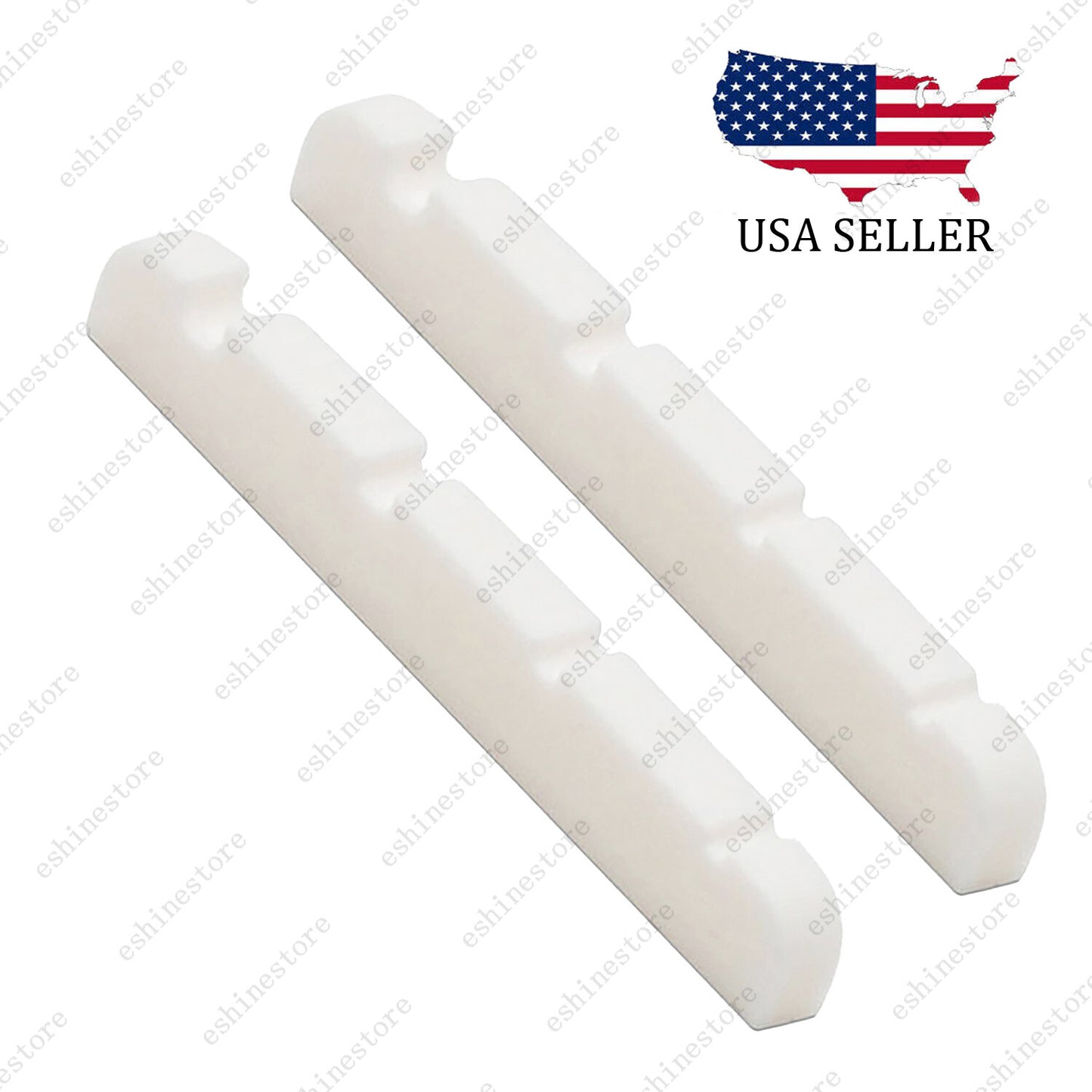 2x 1.65" / 42mm Bass Slotted Flat Bottom Bone Nut 4 String For PRECISION P Bass