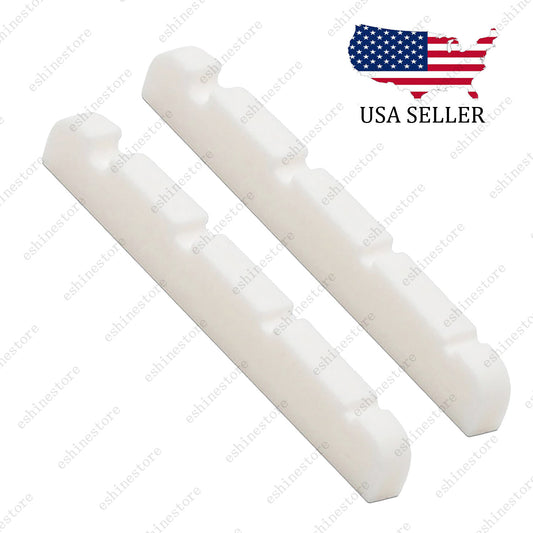 2x 1.65" / 42mm Bass Slotted Flat Bottom Bone Nut 4 String For PRECISION P Bass
