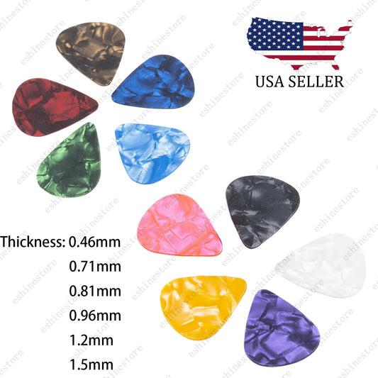 10X Acoustic Bulk Guitar Pick Picks Plectrum Celluloid -6 Different Thickness
