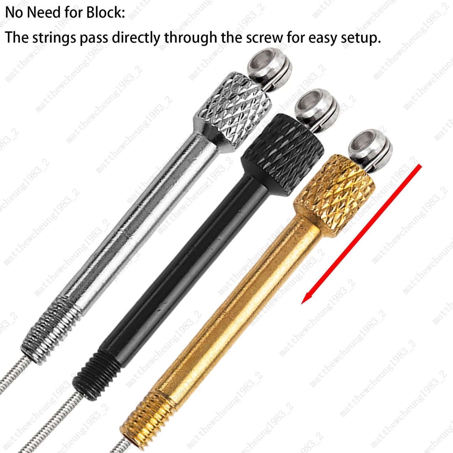 6pcs Guitar Tremolo Bridge Saddle Clamp Lock Screw Without Insert Block 3Colors