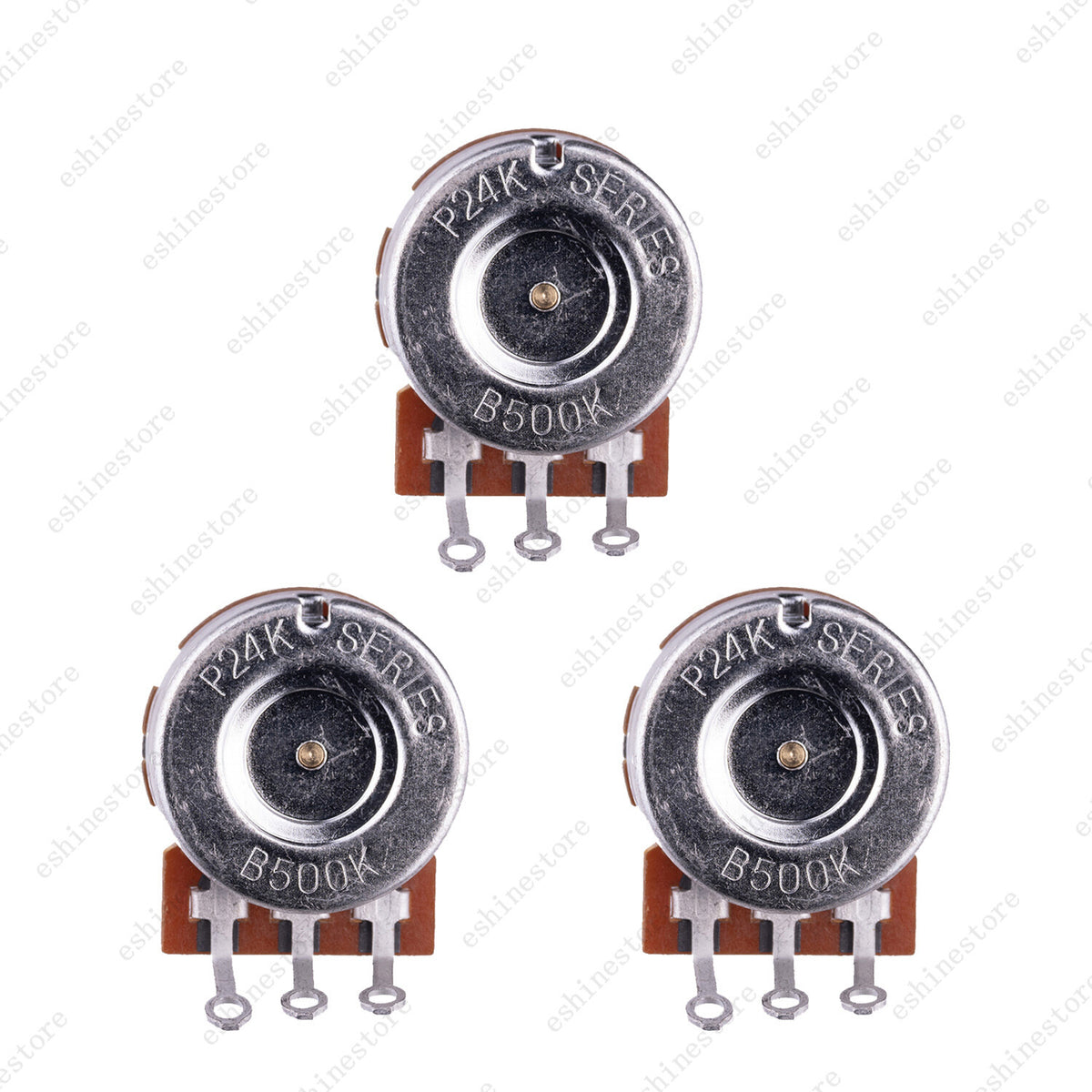 A/B 250K/500K Guitar Potentiometers Brass 15mm Short Shaft Pot US 24 Spline Fine