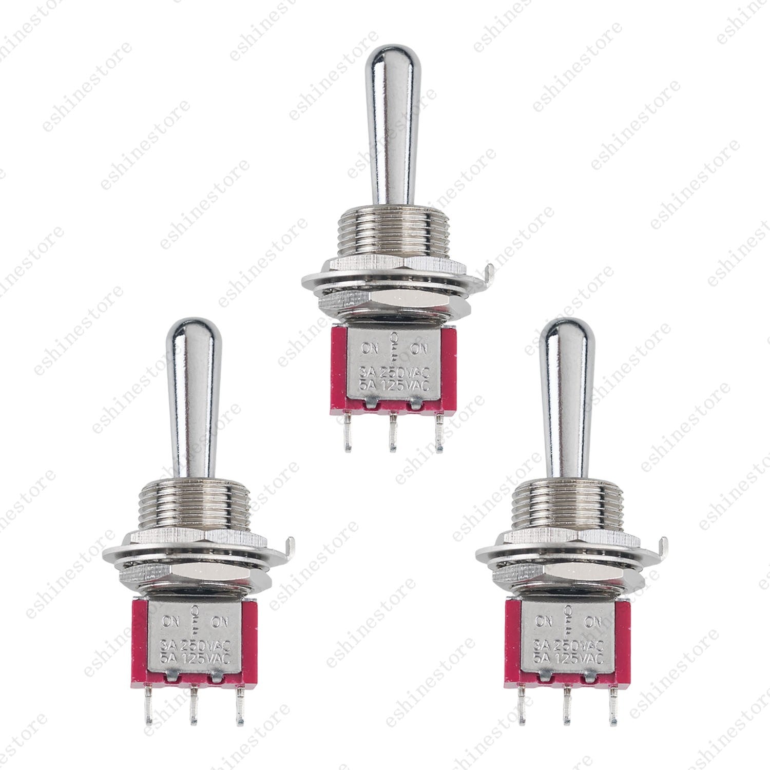 1/3/5pcs Guitar/AMP Long Fat Bat Toggle Switch SPDT 3Pin 3-Way ON OFF ON Sealed