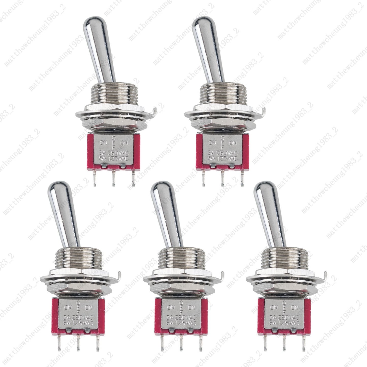 1/3/5 x Guitar Long Fat Bat Toggle Switch SPDT 3Pin 3-Position ON-OFF-ON Sealed