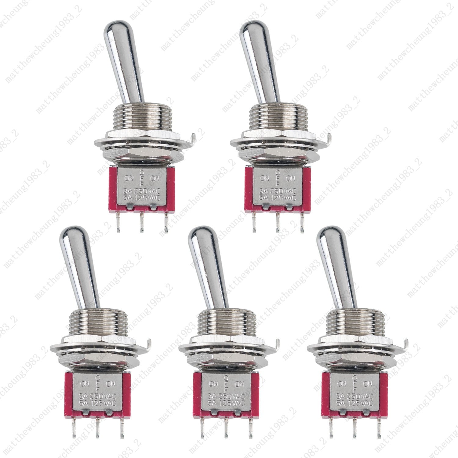 1/3/5 x Guitar Long Fat Bat Toggle Switch SPDT 3Pin 3-Position ON-OFF-ON Sealed