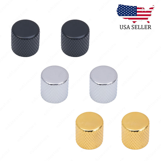 2 Pcs Metal Guitar 6mm Shaft 18 Spline Volume Tone Knobs For Fender SQ Tele