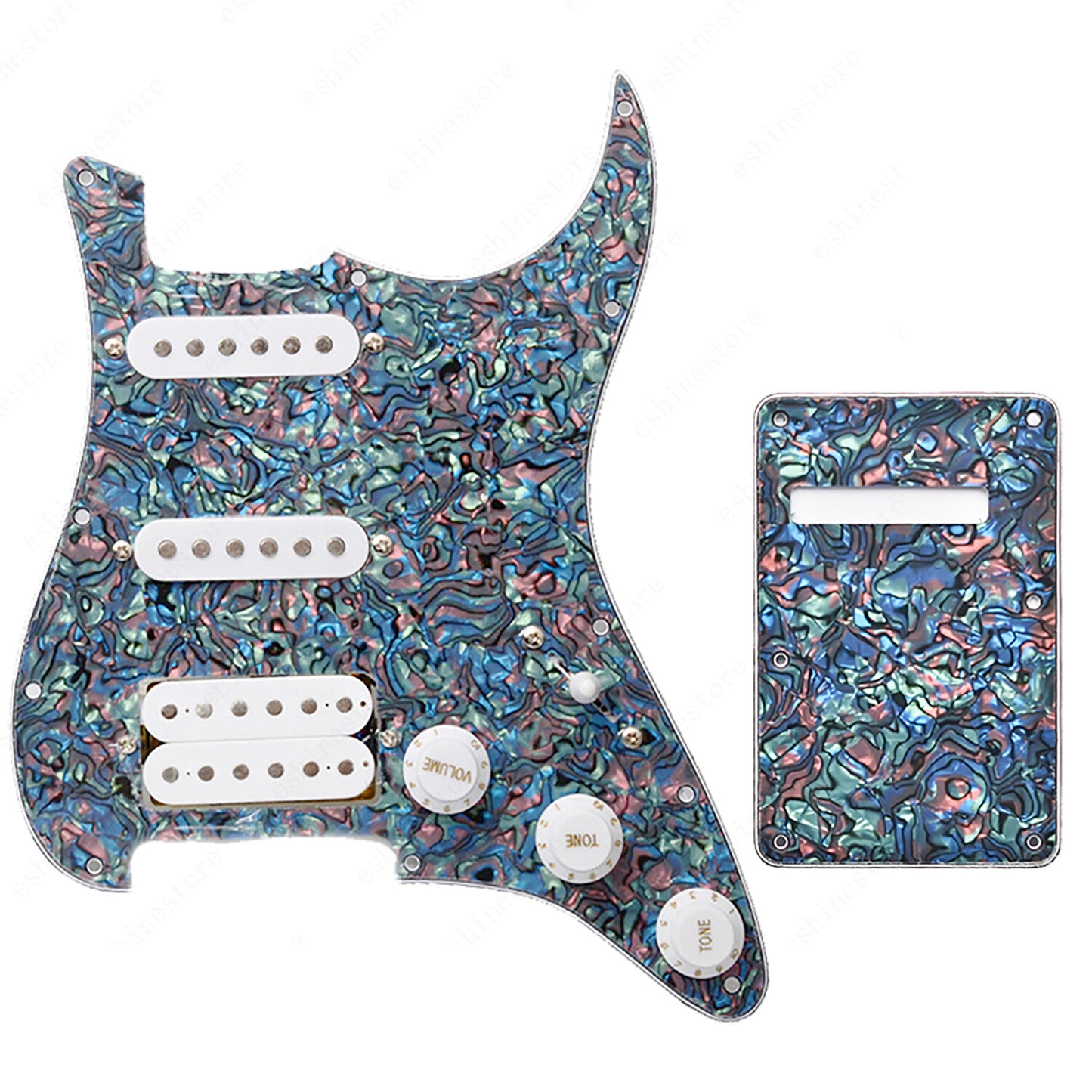 11 Hole Guitar SSH Loaded Pickguard Set & Back Plate For SQ FENDER Stratocaster