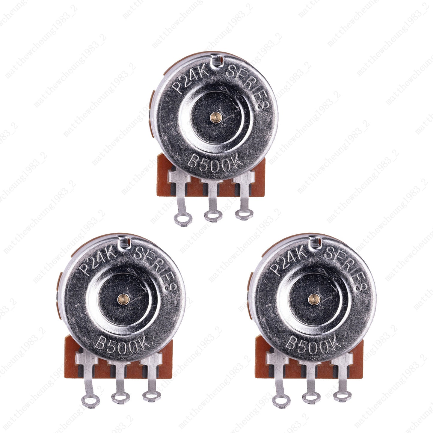 A/B 250K/500K Guitar Potentiometers Brass 15mm Short Shaft Pot US 24 Spline Fine