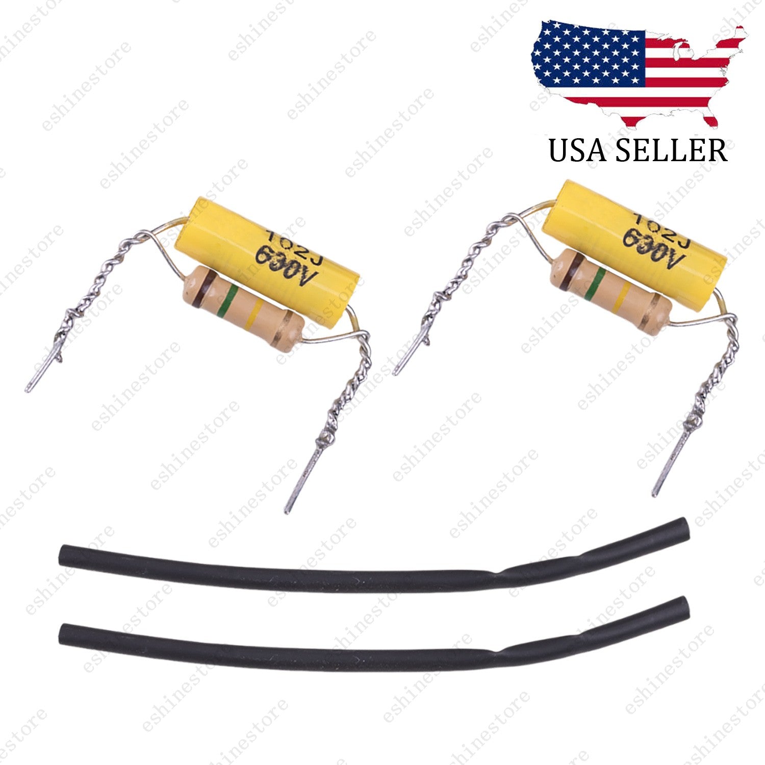 2pcs Treble Volume Bleed Circuit Kit .001uf Axial Through-Hole Cap 150k Resistor