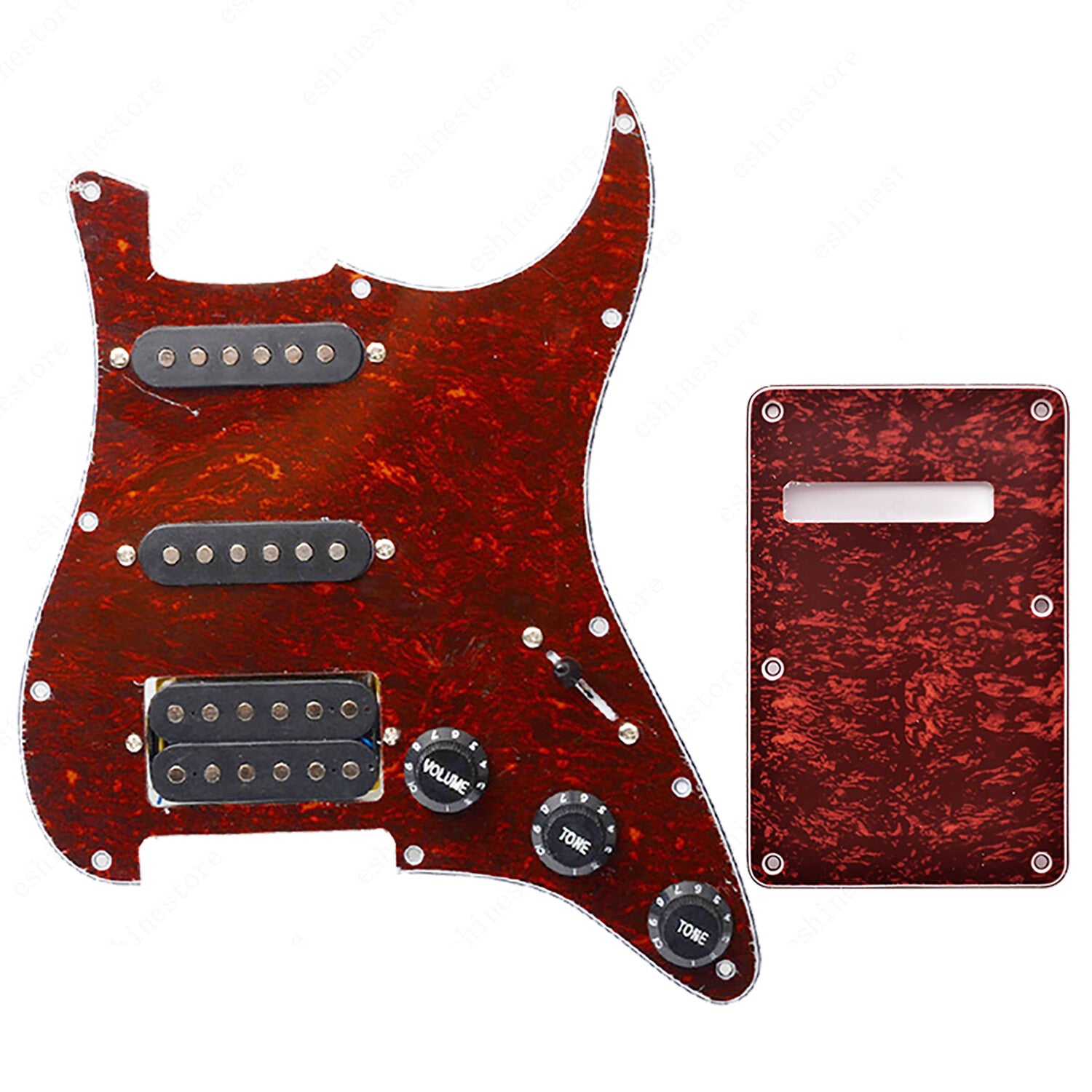 11 Hole Guitar SSH Loaded Pickguard Set & Back Plate For SQ FENDER Stratocaster