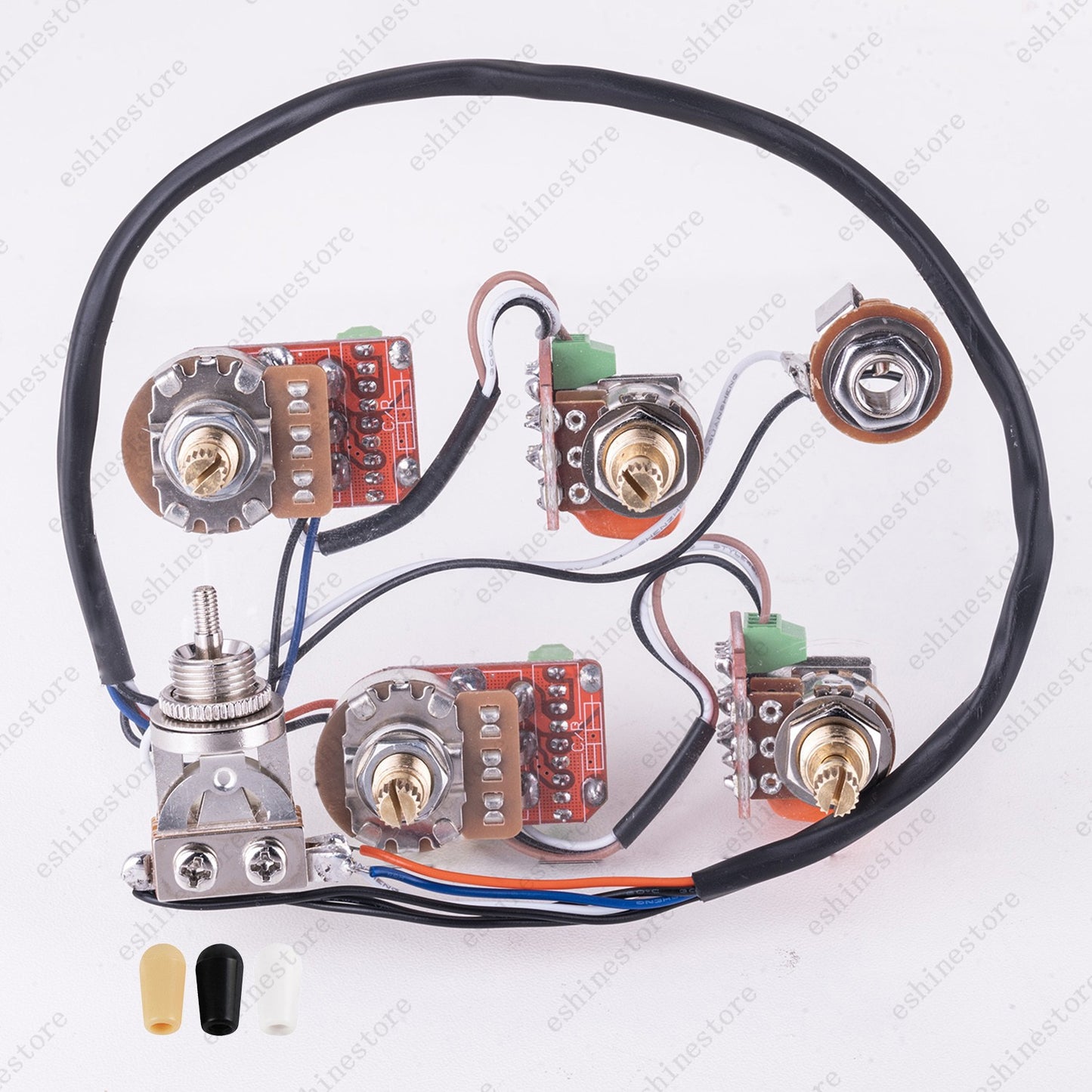 Solderless Prewired Harness 3-Way Switch A/B500K Push-Push Pot Coil Split for LP