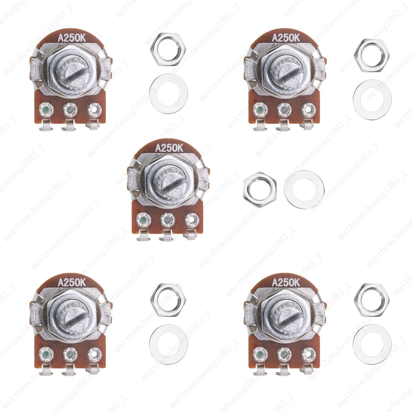 1/3/5/10X Mini Potentiometer Long 18mm A/B 250k/500k Volume Tone Taper Pot