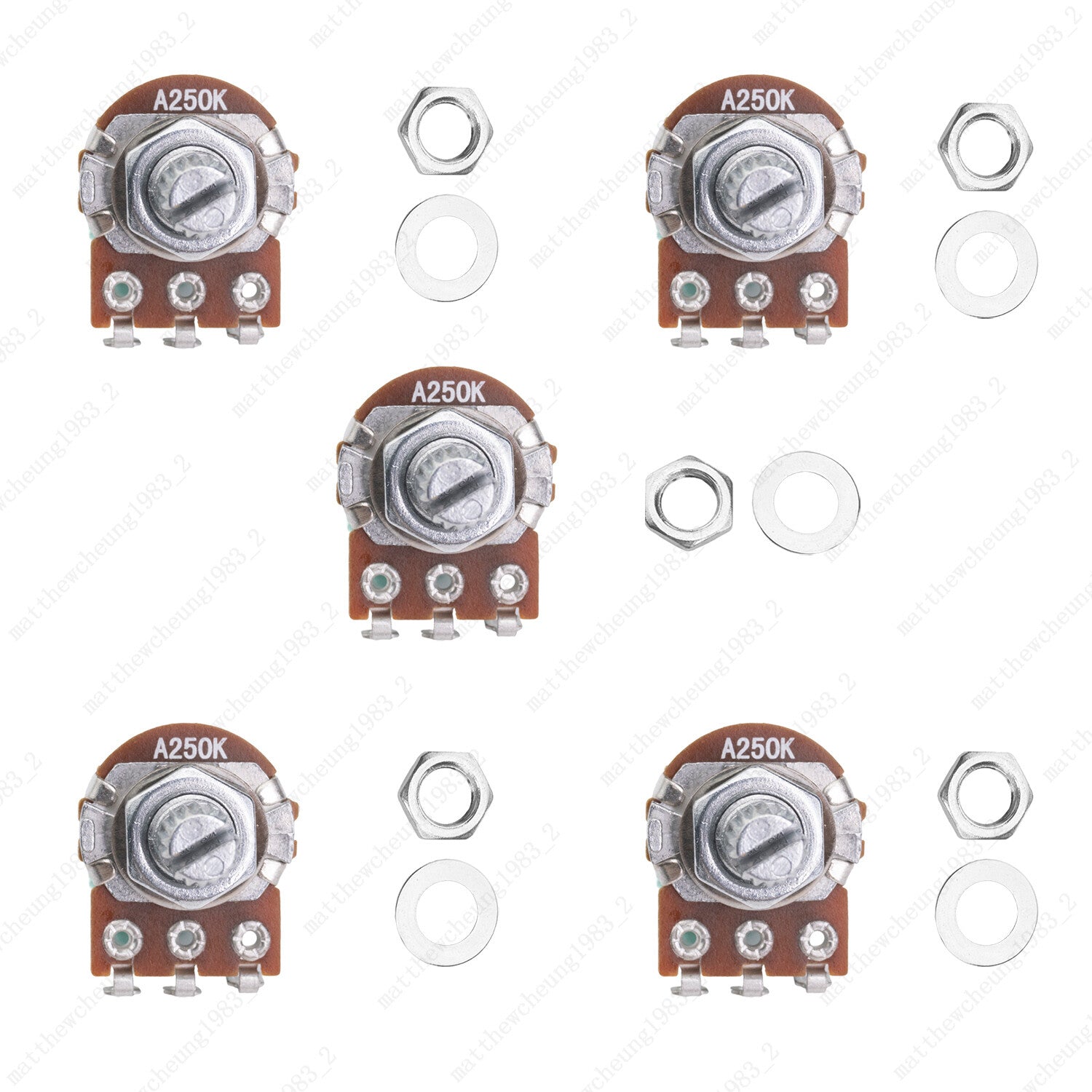 1/3/5/10X Mini Potentiometer Long 18mm A/B 250k/500k Volume Tone Taper Pot