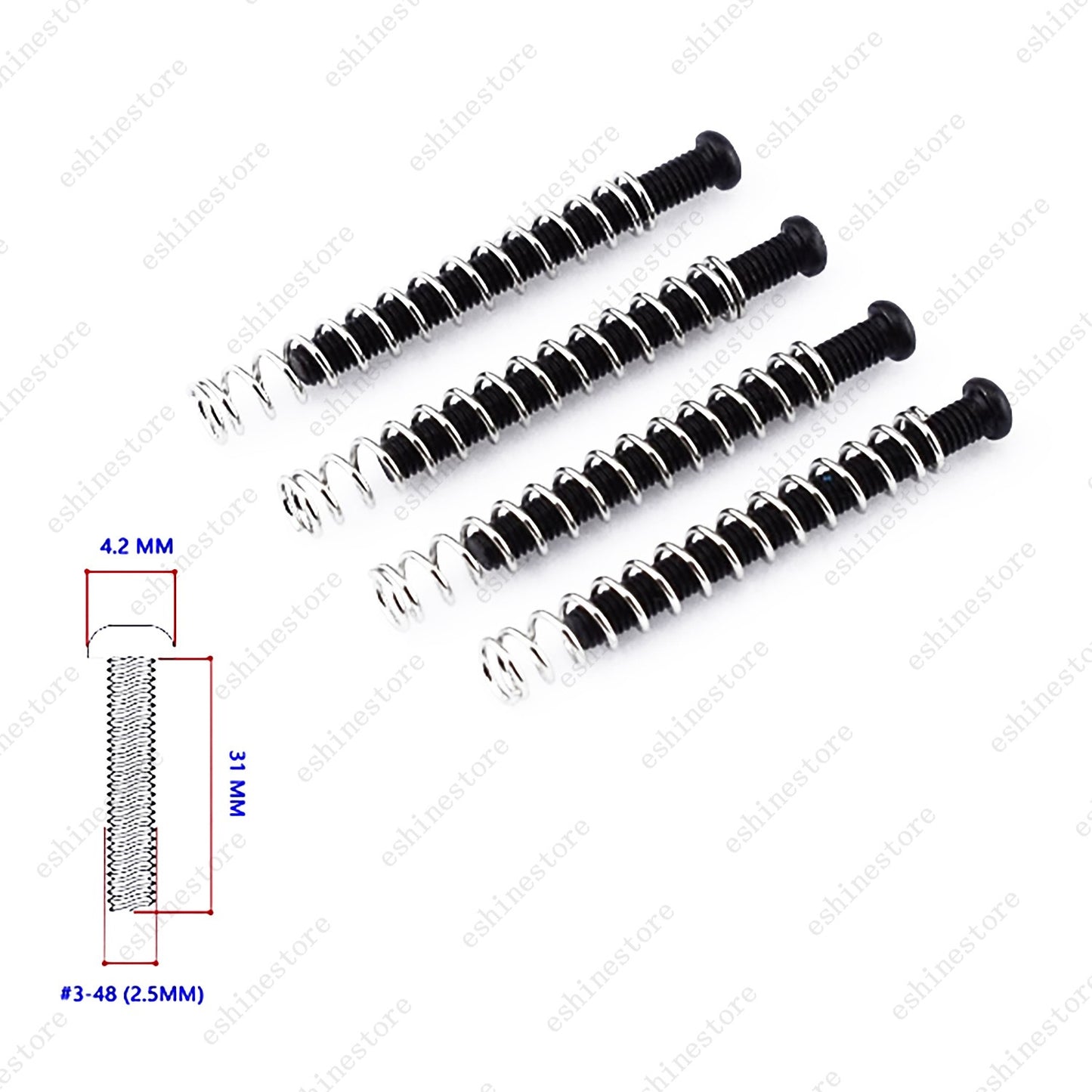 4x US Thread #3-48 Humbucker Pickup Height Screw Spring For EMG DiMazio Gibson