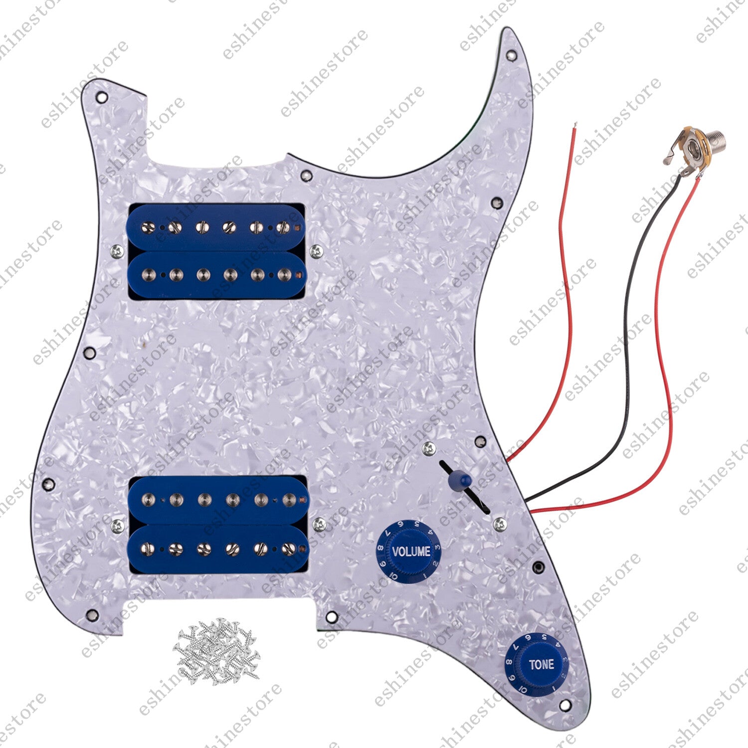3Ply HH Loaded Prewired Guitar Pickguard Humbuckers Pickup Sets For ST Strat SQ