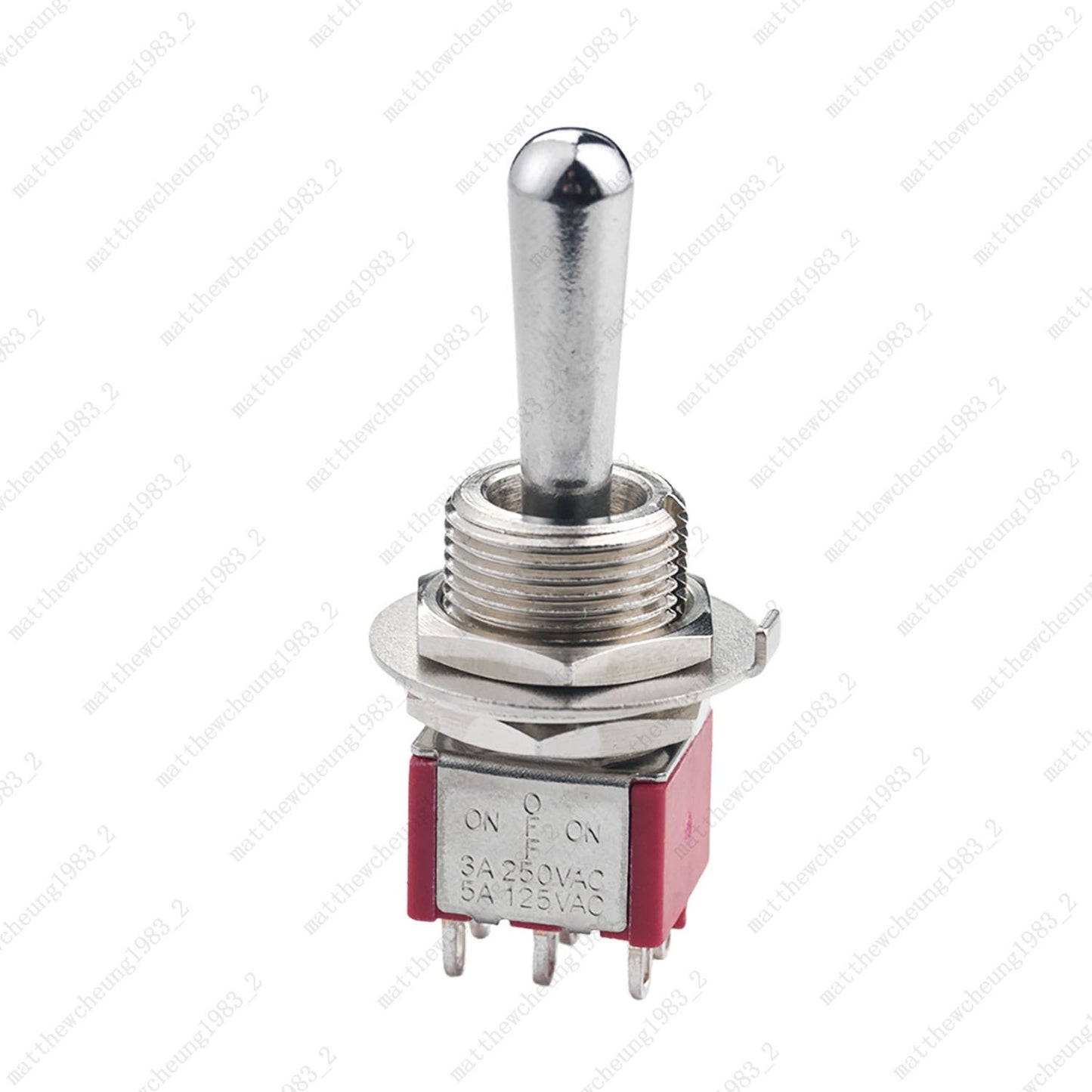 1/3/5 x Guitar/AMP Fat Bat Toggle Switch DPDT 6Pin 3-Position ON-OFF-ON Sealed