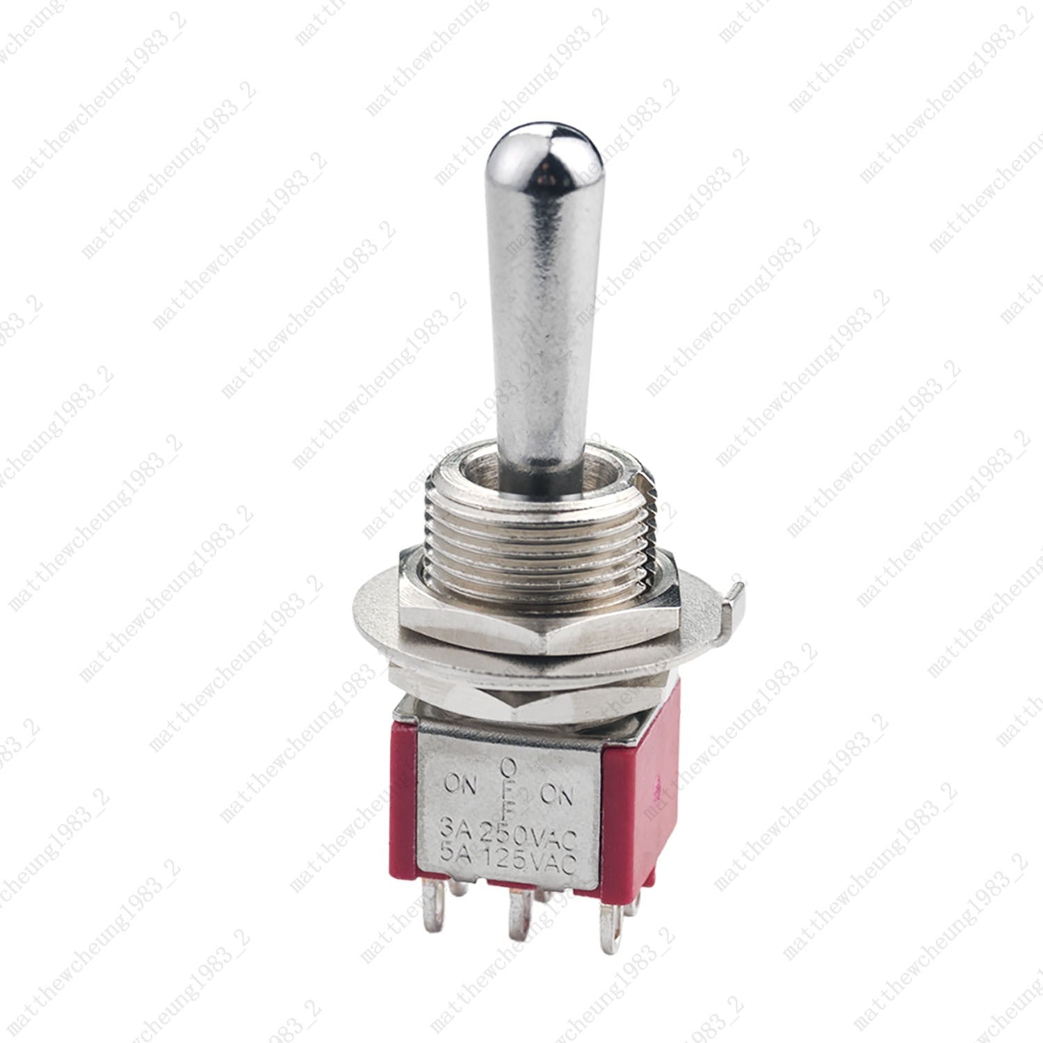 1/3/5 x Guitar/AMP Fat Bat Toggle Switch DPDT 6Pin 3-Position ON-OFF-ON Sealed