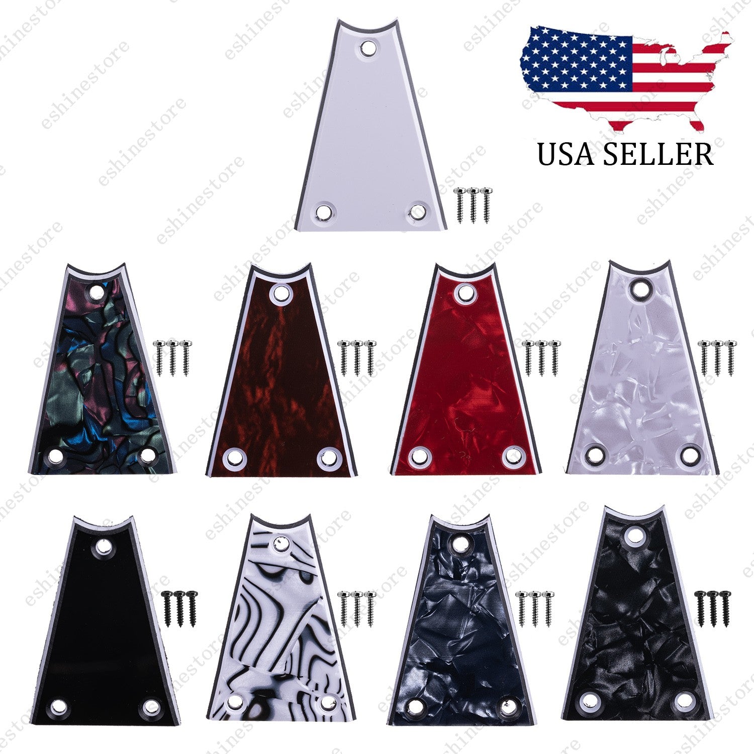 Plastic Guitar Rod Cover Plate 3 Ply 3 Holes Multicolor For Electric Guitar Bass