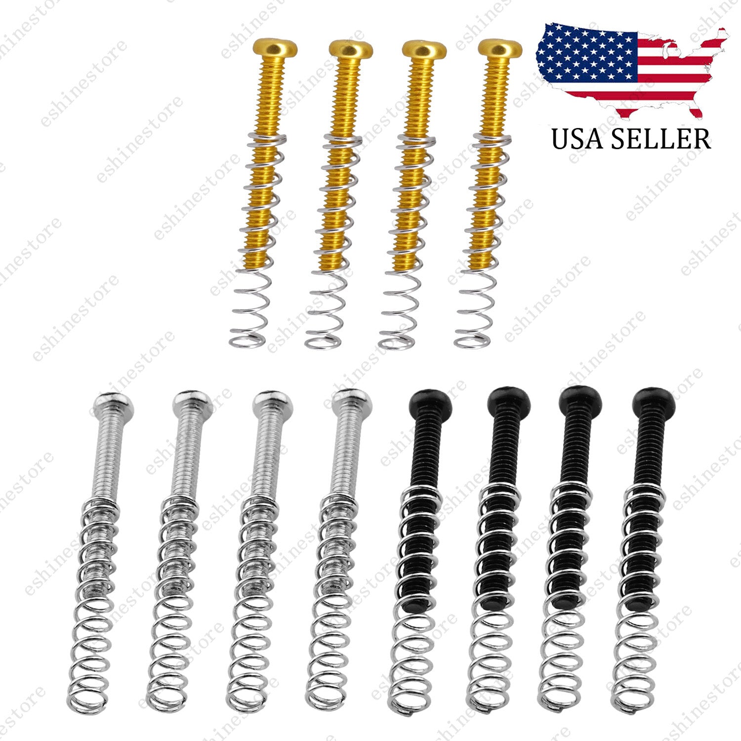 4 Pcs Guitar humbucker pickup Height Adjustment screws and springs-1/8''