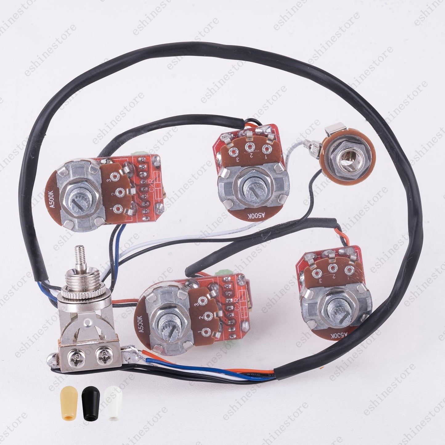 Solderless Prewired Wiring Harness Kit 2T2V 500K Pots 3 Way Switch for Les Paul