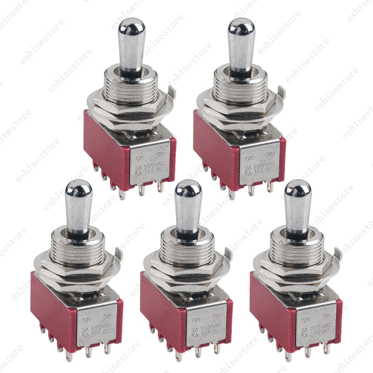 1/3/5 PCS Guitar/AMP Fat Bat Toggle Switch 4PDT 12Pin 3-Way ON OFF ON Sealed