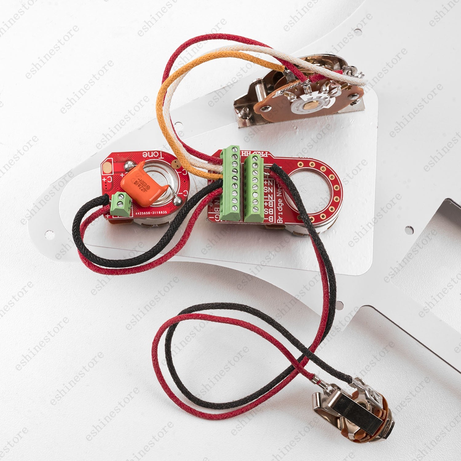 Solderless H-H Wiring Harness Premium Brass Pots + 3-Way Switch for Stratocaster