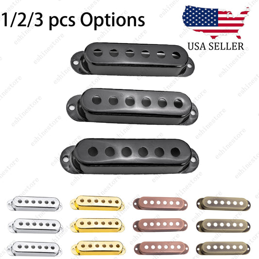 1/2/3 Pcs Brass Metal SSS Single Coil Pickup Covers For Fender SQ Strat 5 Colors