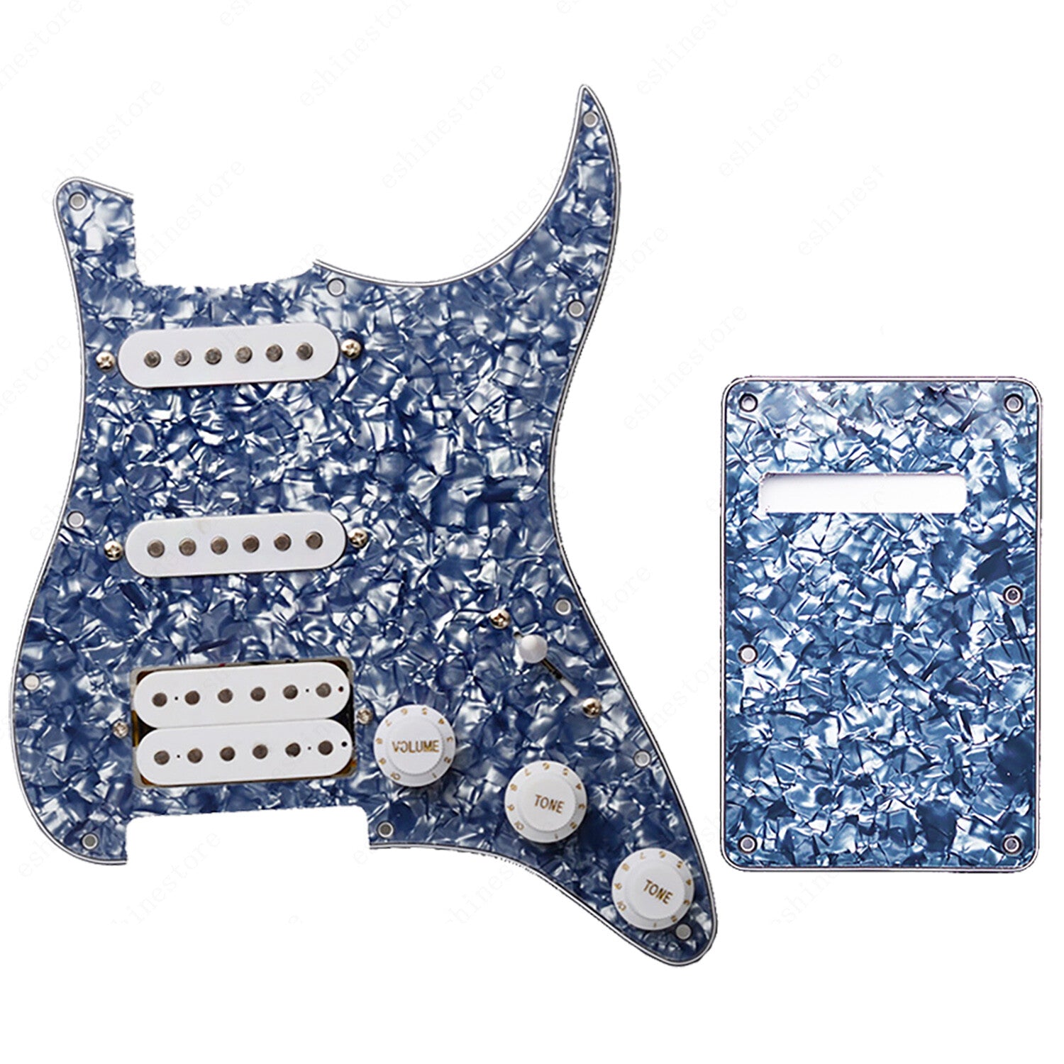 11 Hole Guitar SSH Loaded Pickguard Set & Back Plate For SQ FENDER Stratocaster