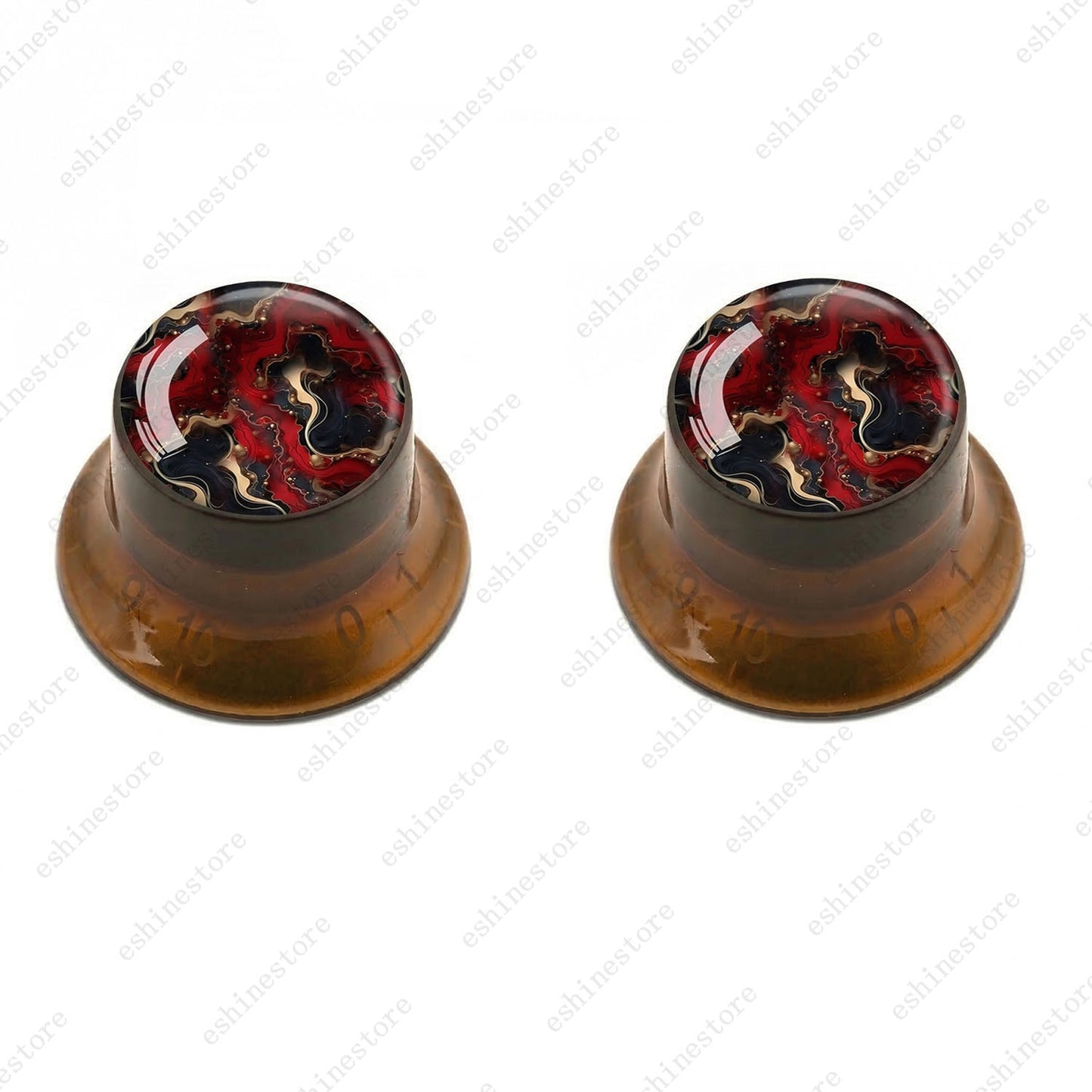 Guitar Reflector Knobs with Abstract Art Cap Top Hat Knobs for Les Paul SG - 03