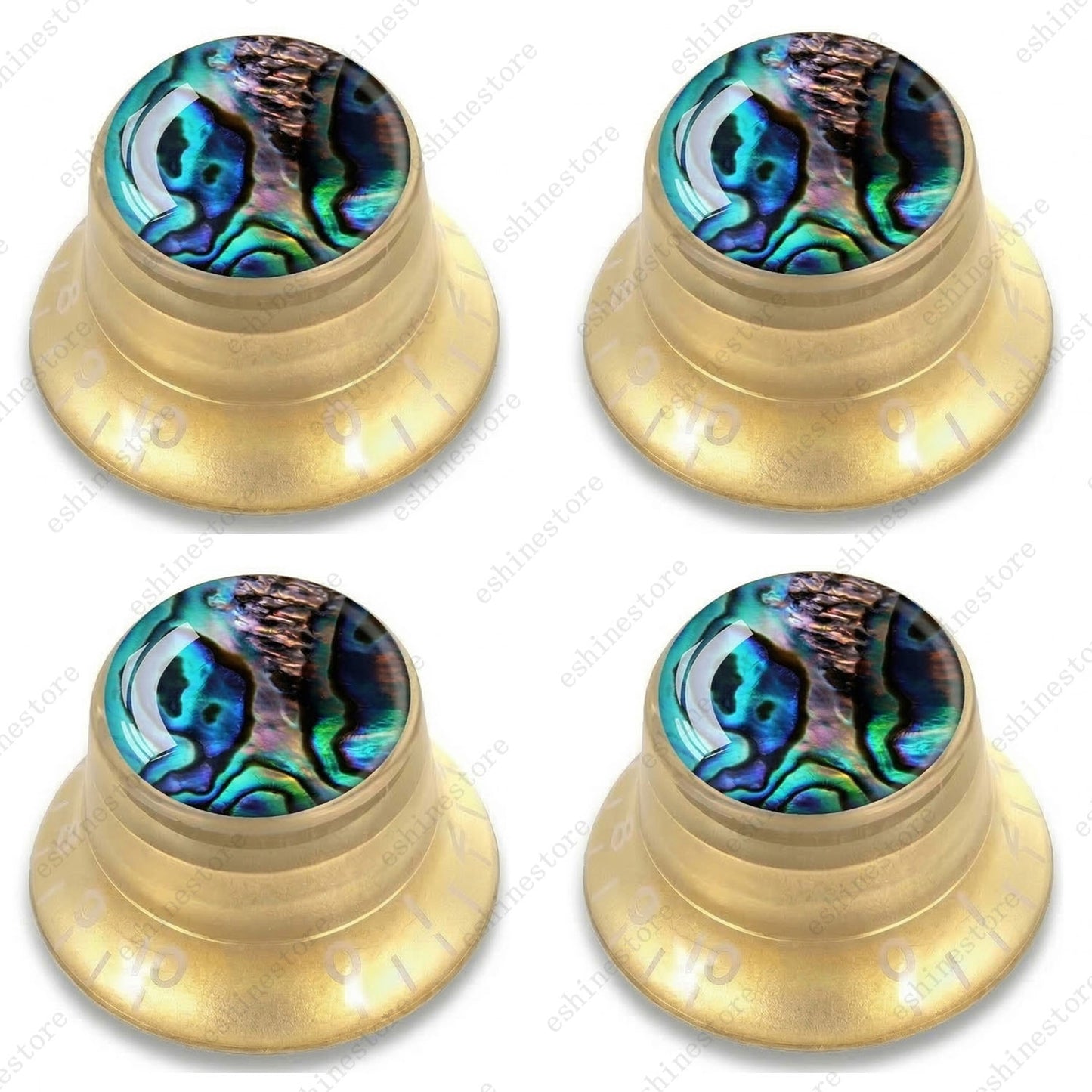 Guitar Reflector Knob with Seashell Pattern Cap Top Hat Knob for Les Paul SG -02
