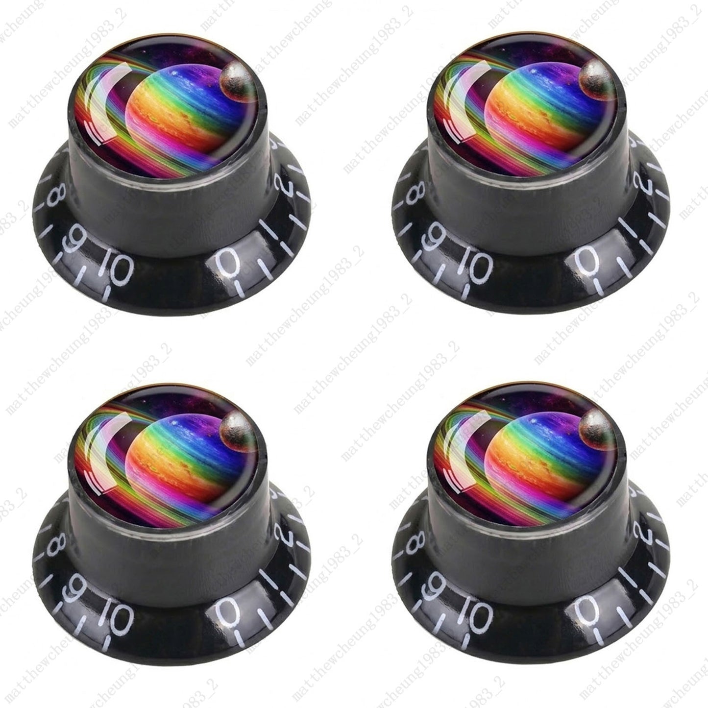 4Pcs Black Guitar Reflector Knos For Les Paul SG -8 Solar System Pattern Option
