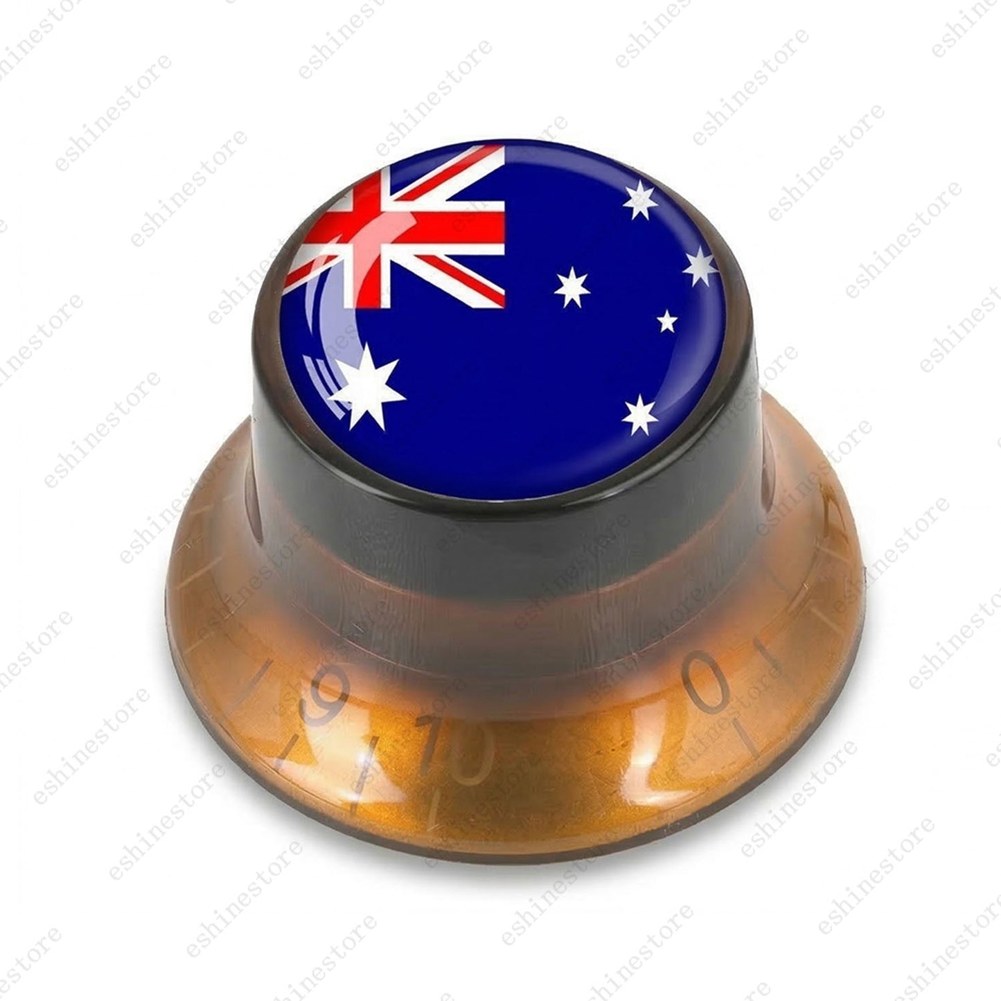 Guitar Reflector Knobs w/ Australia Flag Design Cap Top Hat Knob for Les Paul SG