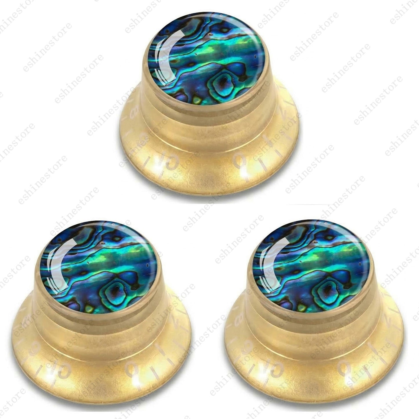 Guitar Reflector Knob with Seashell Pattern Cap Top Hat Knob for Les Paul SG -07
