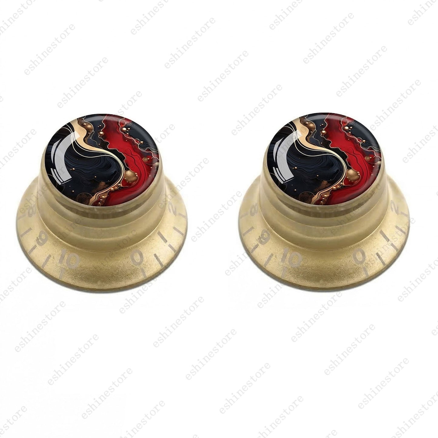 Guitar Reflector Knobs with Abstract Art Cap Top Hat Knobs for Les Paul SG - 01