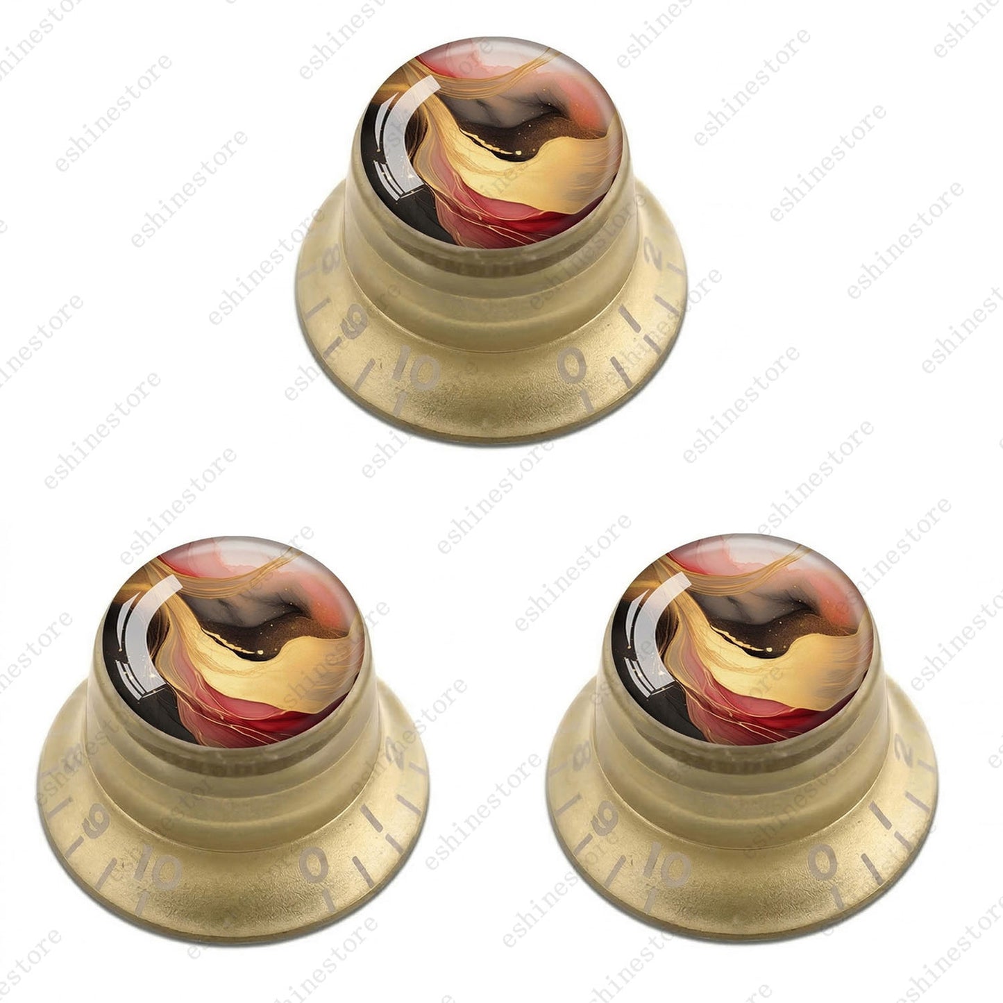 Guitar Reflector Knobs with Abstract Art Cap Top Hat Knobs for Les Paul SG - 02