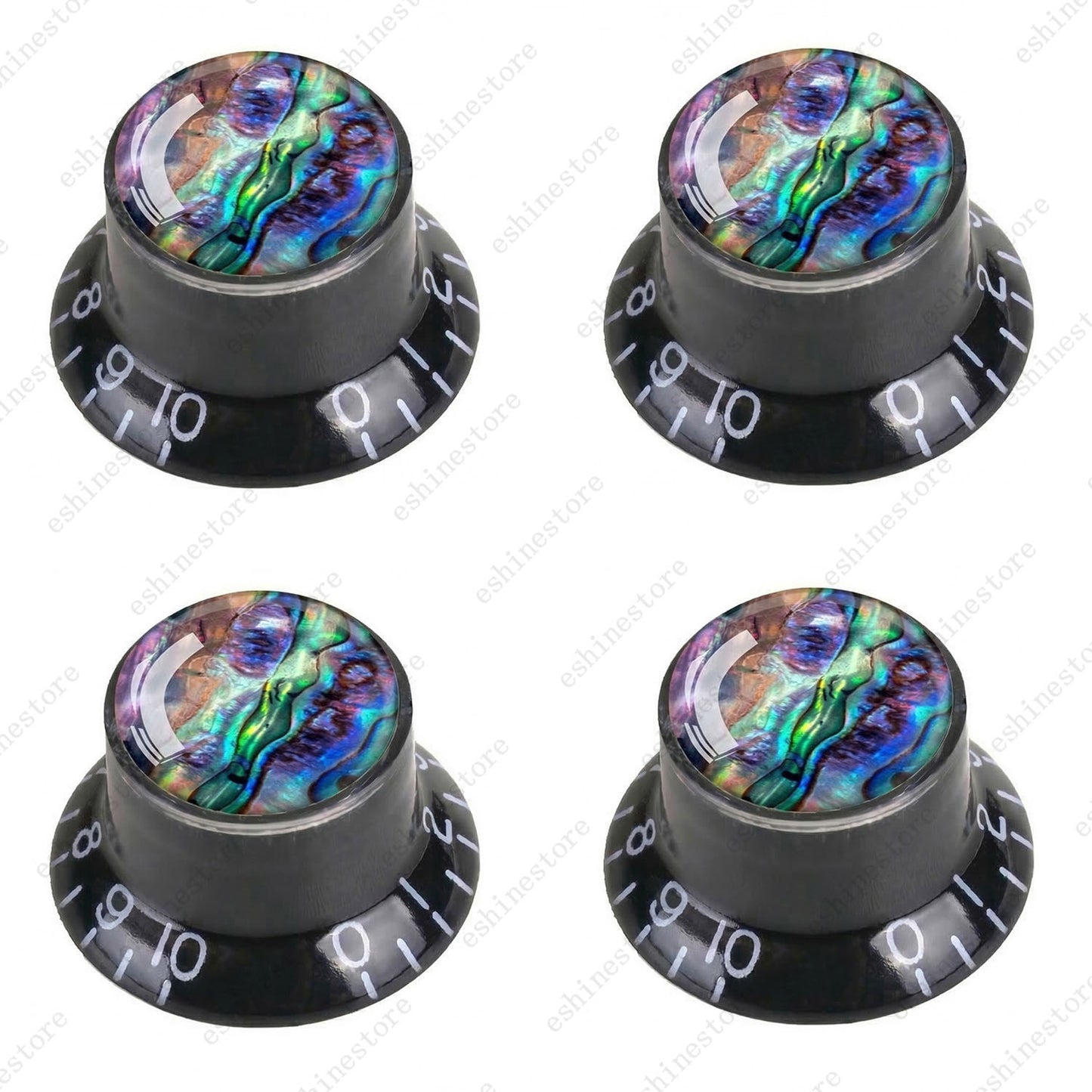 Guitar Reflector Knob with Seashell Pattern Cap Top Hat Knob for Les Paul SG -01
